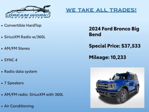 Photos of 2024 Ford Bronco Big Bend for sale in Charlotte, NC at Dream Work Automotive