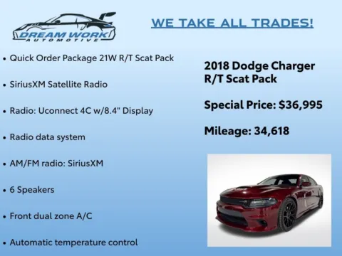 Photos of 2018 Dodge Charger R/T Scat Pack for sale in Charlotte, NC at Dream Work Automotive