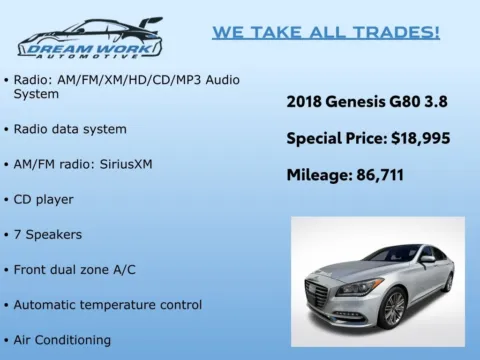 Photos of 2018 Genesis G80 3.8 for sale in Charlotte, NC at Dream Work Automotive