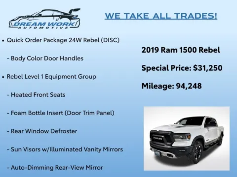 Photos of 2019 Ram 1500 Rebel for sale in Charlotte, NC at Dream Work Automotive