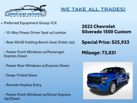 Photos of 2022 Chevrolet Silverado 1500 Custom for sale in Charlotte, NC at Dream Work Automotive