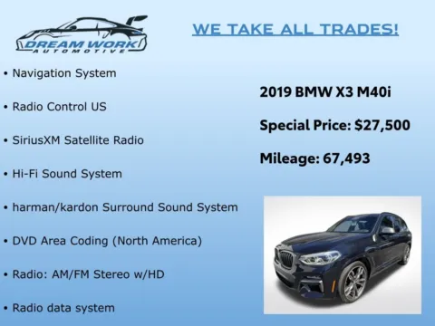 Photos of 2019 BMW X3 M40i for sale in Charlotte, NC at Dream Work Automotive