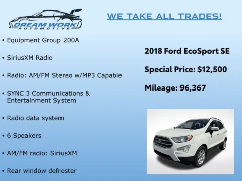 Photos of 2018 Ford EcoSport SE for sale in Charlotte, NC at Dream Work Automotive
