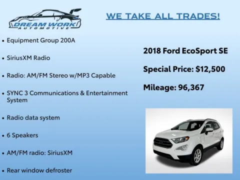 Photos of 2018 Ford EcoSport SE for sale in Charlotte, NC at Dream Work Automotive