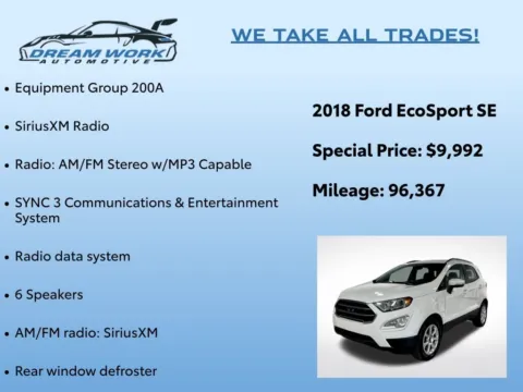 Photos of 2018 Ford EcoSport SE for sale in Charlotte, NC at Dream Work Automotive