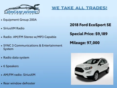 Photos of 2018 Ford EcoSport SE for sale in Charlotte, NC at Dream Work Automotive