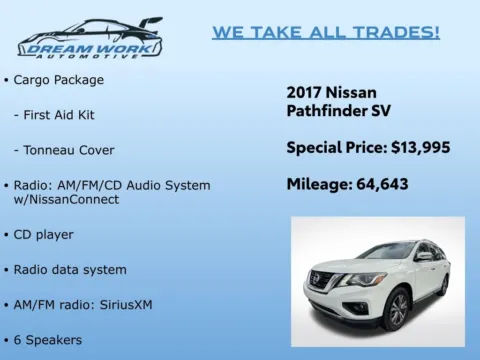 Photos of 2017 Nissan Pathfinder SV for sale in Charlotte, NC at Dream Work Automotive