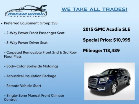 Photos of 2015 GMC Acadia SLE-2 for sale in Charlotte, NC at Dream Work Automotive