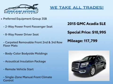 Photos of 2015 GMC Acadia SLE-2 for sale in Charlotte, NC at Dream Work Automotive