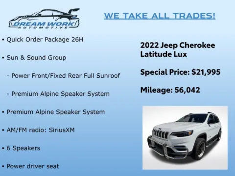 Photos of 2022 Jeep Cherokee Latitude Lux for sale in Charlotte, NC at Dream Work Automotive