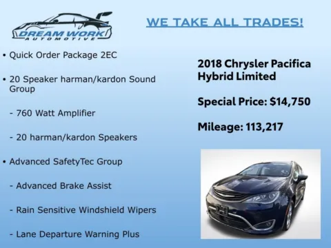 Photos of 2018 Chrysler Pacifica Hybrid Limited for sale in Charlotte, NC at Dream Work Automotive