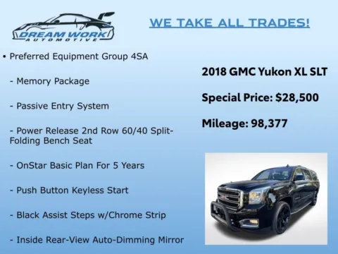 Photos of 2018 GMC Yukon XL SLT for sale in Charlotte, NC at Dream Work Automotive