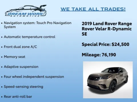 Photos of 2019 Land Rover Range Rover Velar SE R-Dynamic for sale in Charlotte, NC at Dream Work Automotive