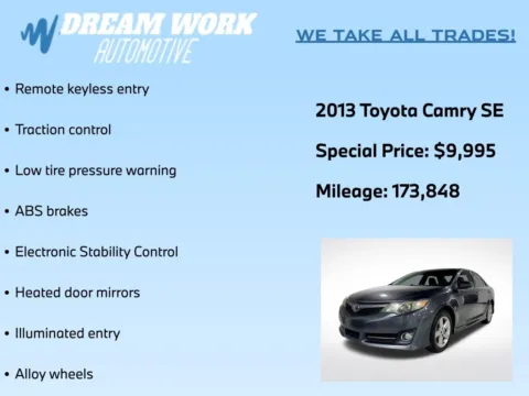 Photos of 2013 Toyota Camry SE for sale in Charlotte, NC at Dream Work Automotive