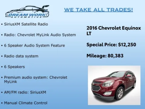 Photos of 2016 Chevrolet Equinox LT for sale in Charlotte, NC at Dream Work Automotive
