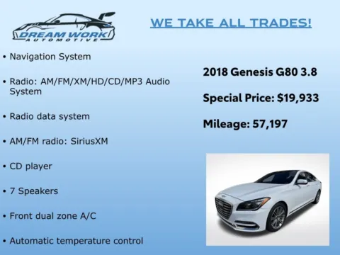 Photos of 2018 Genesis G80 3.8 for sale in Charlotte, NC at Dream Work Automotive