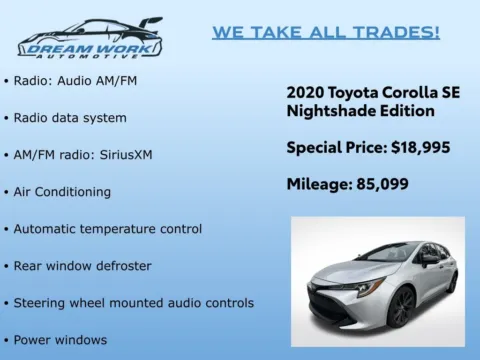 Photos of 2020 Toyota Corolla Hatchback SE Nightshade Edition for sale in Charlotte, NC at Dream Work Automotive