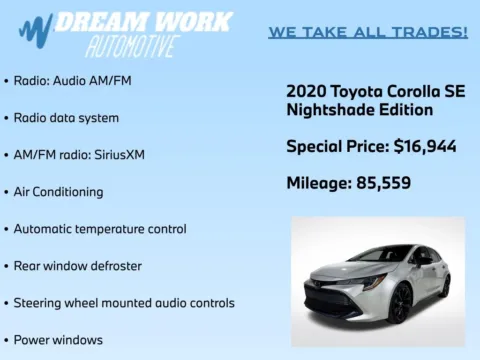 Photos of 2020 Toyota Corolla Hatchback SE Nightshade Edition for sale in Charlotte, NC at Dream Work Automotive