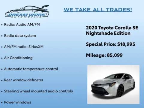 Photos of 2020 Toyota Corolla Hatchback SE Nightshade Edition for sale in Charlotte, NC at Dream Work Automotive