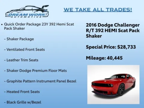 Photos of 2016 Dodge Challenger R/T Scat Pack for sale in Charlotte, NC at Dream Work Automotive