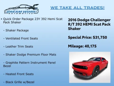 Photos of 2016 Dodge Challenger R/T Scat Pack for sale in Charlotte, NC at Dream Work Automotive