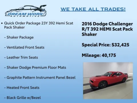 Photos of 2016 Dodge Challenger R/T Scat Pack for sale in Charlotte, NC at Dream Work Automotive