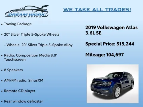Photos of 2019 Volkswagen Atlas 3.6L V6 SE for sale in Charlotte, NC at Dream Work Automotive