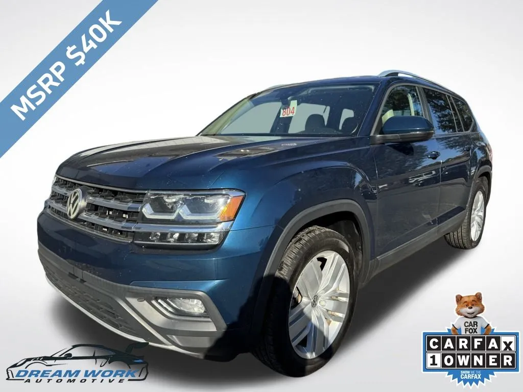 Blue 2019 Volkswagen Atlas 3.6L V6 SE for sale in Charlotte, NC