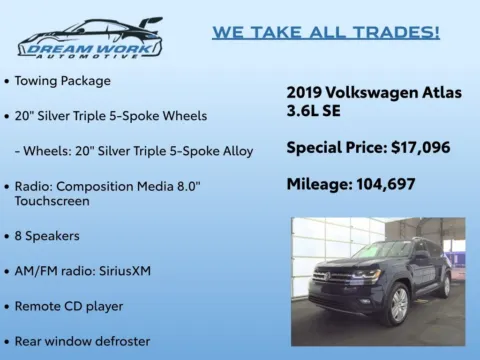 Photos of 2019 Volkswagen Atlas 3.6L V6 SE for sale in Charlotte, NC at Dream Work Automotive