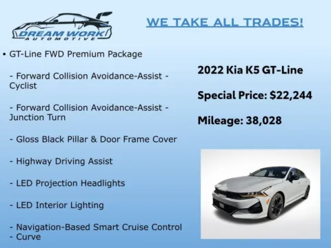 Photos of 2022 Kia K5 GT-Line for sale in Charlotte, NC at Dream Work Automotive