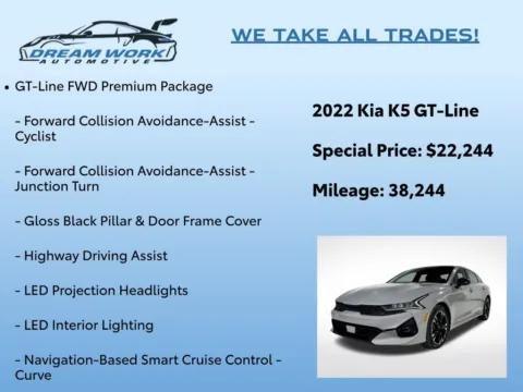 Photos of 2022 Kia K5 GT-Line for sale in Charlotte, NC at Dream Work Automotive