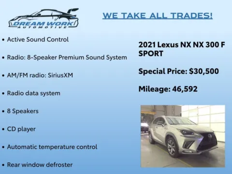 Photos of 2021 Lexus NX 300 F Sport for sale in Charlotte, NC at Dream Work Automotive