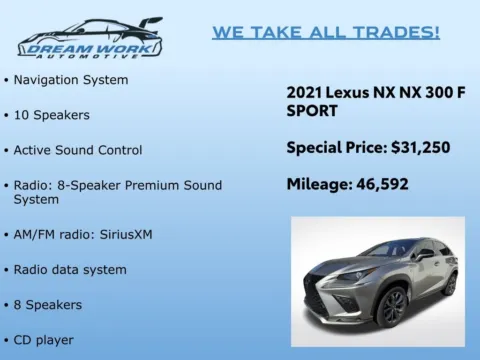 Photos of 2021 Lexus NX 300 F Sport for sale in Charlotte, NC at Dream Work Automotive