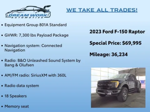 Photos of 2023 Ford F-150 Raptor for sale in Charlotte, NC at Dream Work Automotive