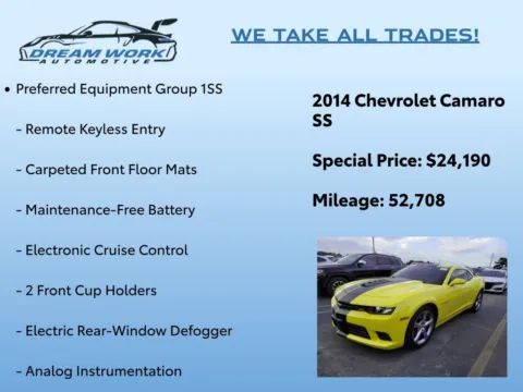 Photos of 2014 Chevrolet Camaro SS for sale in Charlotte, NC at Dream Work Automotive