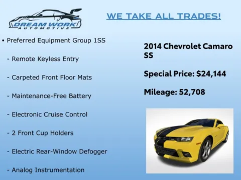 Photos of 2014 Chevrolet Camaro SS for sale in Charlotte, NC at Dream Work Automotive