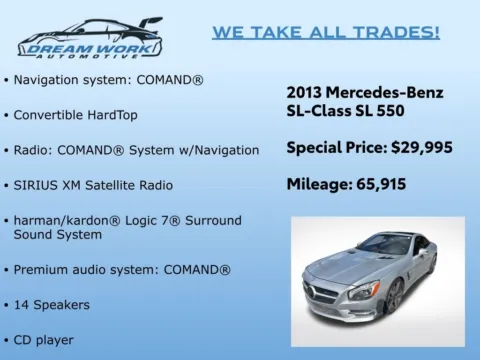 Photos of 2013 Mercedes-Benz SL-Class SL 550 for sale in Charlotte, NC at Dream Work Automotive
