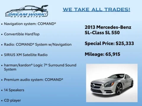 Photos of 2013 Mercedes-Benz SL-Class SL 550 for sale in Charlotte, NC at Dream Work Automotive