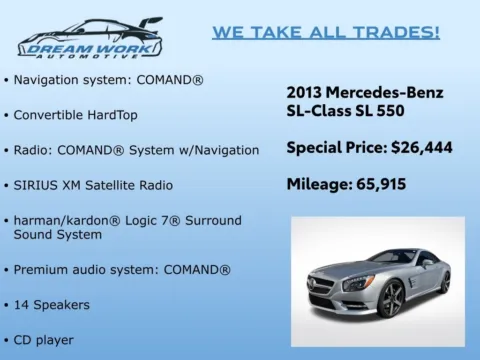Photos of 2013 Mercedes-Benz SL-Class SL 550 for sale in Charlotte, NC at Dream Work Automotive