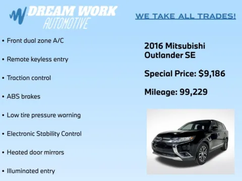 Photos of 2016 Mitsubishi Outlander SE for sale in Charlotte, NC at Dream Work Automotive