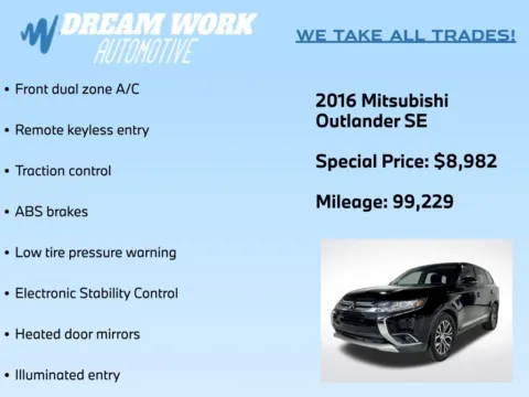 Photos of 2016 Mitsubishi Outlander SE for sale in Charlotte, NC at Dream Work Automotive