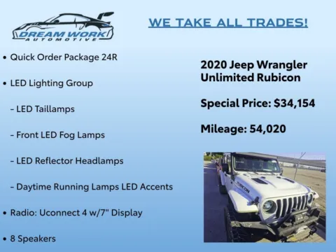 Photos of 2020 Jeep Wrangler Unlimited Rubicon for sale in Charlotte, NC at Dream Work Automotive