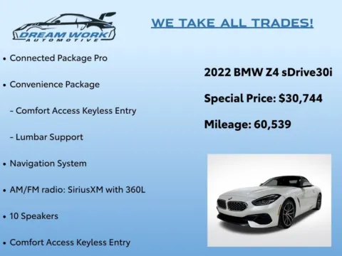 Photos of 2022 BMW Z4 sDrive30i for sale in Charlotte, NC at Dream Work Automotive