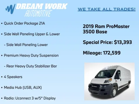 Photos of 2019 Ram ProMaster 3500 High Roof for sale in Charlotte, NC at Dream Work Automotive
