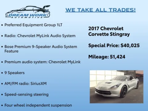 Photos of 2017 Chevrolet Corvette Stingray for sale in Charlotte, NC at Dream Work Automotive
