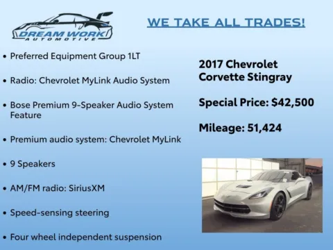Photos of 2017 Chevrolet Corvette Stingray for sale in Charlotte, NC at Dream Work Automotive