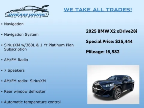 Photos of 2025 BMW X2 xDrive28i for sale in Charlotte, NC at Dream Work Automotive