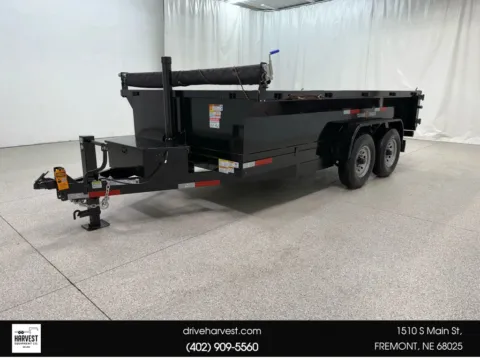 Black 2025 TEXAS PRIDE 14K 7X14X2 BUMPER PULL DUMP TRAILER for sale in Fremont, NE