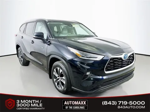 Black 2021 Toyota Highlander Hybrid XLE for sale in Summerville, SC