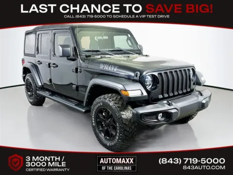 Black 2022 Jeep Wrangler Unlimited Willys for sale in Summerville, SC